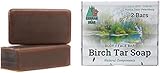 Natural Birch Tar Soap. (9.6 oz. Pack of 2 Bar). Care Body and Face. Treatment of Eczema and Psoriasis. Soap Essential Oils. Acne and Blackhead Treatment. For Men, Women & Teens. For All Skin Types.