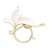 SENFAI Lovely Alloy White Enamel Flower Magnetic Clip Magnetic Eyeglass Holder Brooch Jewelry