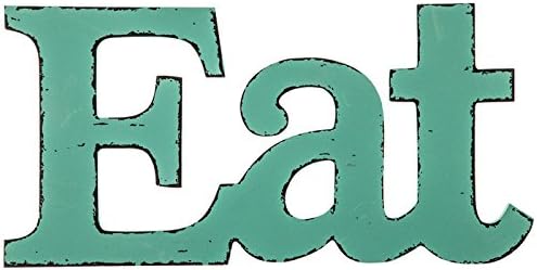 "Eat" Turquoise Wooden Farmhouse Kitchen Wall Plaque, TURQUOISE Product Name