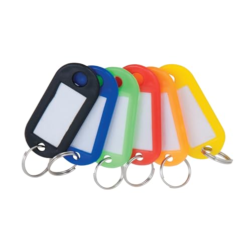 Performance Tool W3255 Color-Coded Keychain Tags with Label Inserts and Split K…