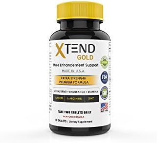 XTend Gold Tongkat Ali 500 mg, L-Arginine HCl 500 mg, Maca 250 mg, Panax Ginseng 67.5 mg for Men (30 Tablets)