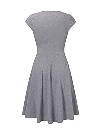 Vestido de cuello en V para mujer, diseño cruzado y liso