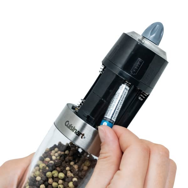 Cuisinart CSS-2424 Gravity Salt and Pepper Spice Mill with Blue LED Light, 2/3 Cup Capacity