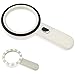 Number-One 10X LED Lighted Magnifier, Handheld Magnifying Glass Illuminated Lens with 12 Lights, 80mm Large Viewing Mirror