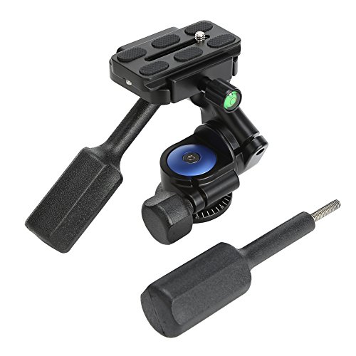 Koolertron Video Tripod Monopod Ball Head 3-way Fluid Head Rocker Arm with Quick Release Plate for Canon Nikon Sony DSLR Camera