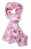 Plum Feathers Festive Holiday Christmas Halloween Easter Satin Scarf (Pink Easter Eggs)