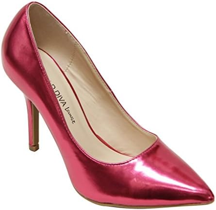 Wild Diva Lounge Lovisa-01 Women's Pointy Toe high Heel Slip on Stiletto Pumps Patent Shoes