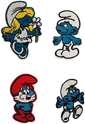 Embroidered Iron/sew on Patch Cloth Applique Collectible Disney Patches (Smurfs-Set)
