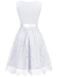 ivnis Mujer Dama Encaje de flores vestido de fiesta vestido de fiesta corto cuello en V