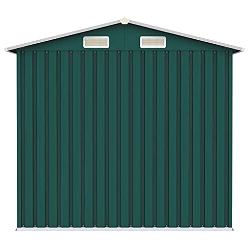 vidaXL Gerätehaus Ohne Boden Doppeltür Geräteschuppen Garten Schuppen Gartenhaus Gartenschuppen Grün 205x129x183cm Verzinkter Stahl – Bild 7