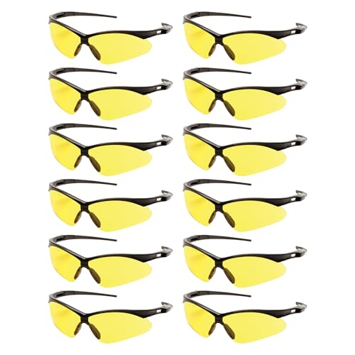 RUGGED BLUE Mojave Amber Safety Glasses for Men/Women | ANSI Certified Eye Prot…