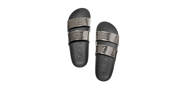 pink double strap slides