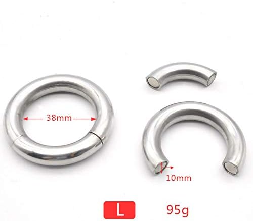 MKOPX SHIRT Stainless Steel Magnetic Lock Pendant Ball Stretchers Ring Egg Lock Ring Adult Game Different Enjoy,S