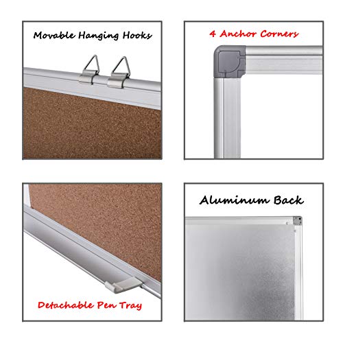 3 Magnetic+Whiteboard+Combination+Bulletin+Mounted