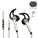 Sport Headphones,Qcute Wired 3.5mm HIFI Earbuds with Built-In Microphone and Noise Isolating Stereo Sport Earphone Earbuds Cell Phone Headsets Microphone and Volume Control,120 CM