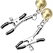 Nipple Clamps with Gold Bell – SEXY SLAVE Soft Rubber Tweezer Adjustable Nipple Clip, SM Fetish Breast Clit Sensual Bondage Nipple Sex Toy(Gold)thumb 3