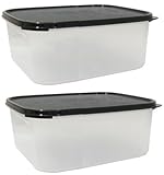 TUPPERWARE Modular Mates MM RECTANGLE II 4.3L (2) BLACK Rectangular