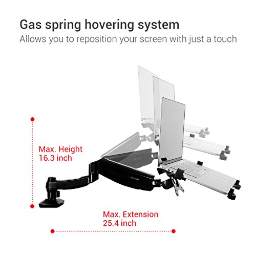 Fleximount 2 in 1 Single monitor Arm Desktop Laptop Mount Fits 10"24