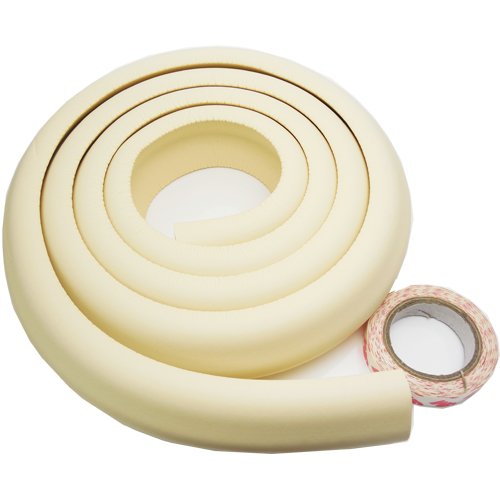 AKORD 2 Metre Cream Edge Protector, Foam Corner & Edge Guard for Baby Proofing Furniture, Tables, and TV Cabinets – Child Safety Bumper Strip for Sharp Edges