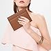 ONLVAN Leather Travel Jewelry Case Roll Bag Soft Travel Jewelry Organizer Storage for Necklace, Earrings, Rings, Bracelet (Triple Fold 8.26