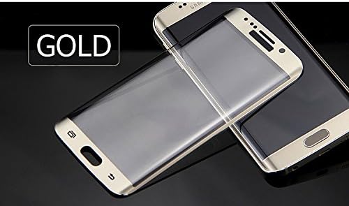 Full Cover Tempered Glass Screen Protector PET Electroplating Protective Film 9H 2.5D Arc 0.26mm Six Color For Samsung Galaxy S6 Edge Plus (gold)