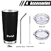 Obstal 20oz Tumbler Stainless Steel Insulated Travel Mug, Double Wall Vacuum Durable Insulated Coffee Cup with Splash Proof Sliding Lid, Straw, Cleaning Brush, Gift Box Set
