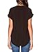 LILBETTER Womens Casual Chiffon Ladies V-Neck Short Sleeve Blouse Tops(Black,X-Large)