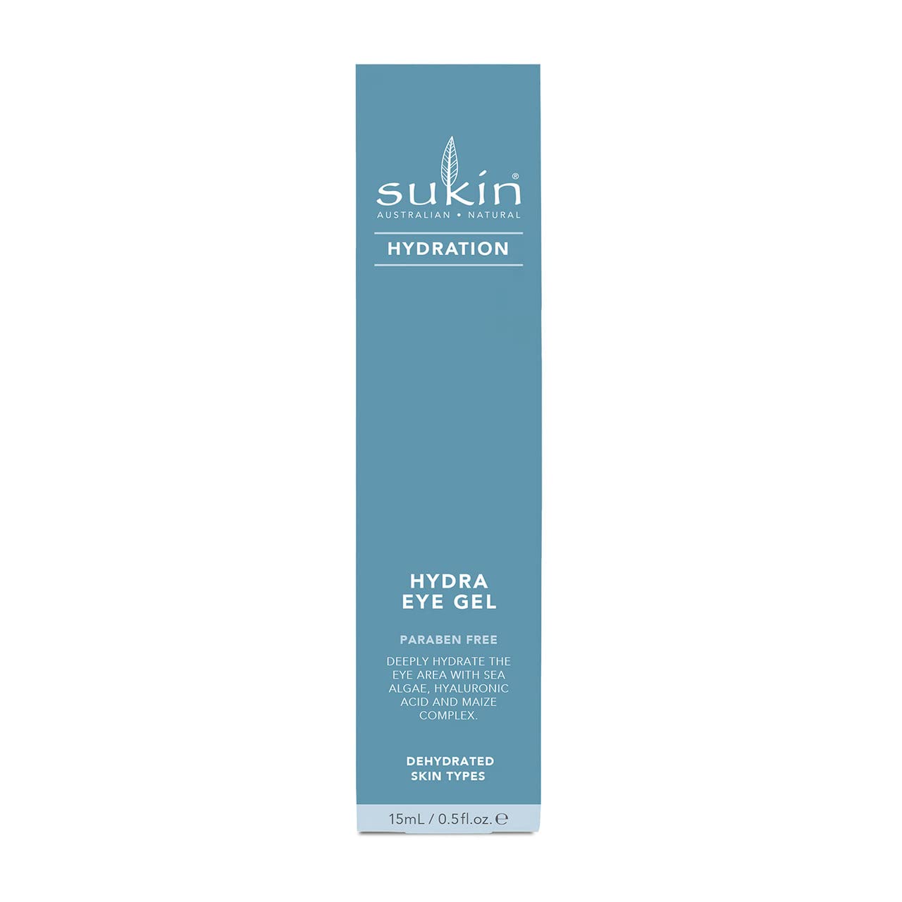 Sukin Hydration Hydra Eye Gel fragrance-free water gel 30ml - with Sea Algae & Hyaluronic Acid; cruelty free & vegan friendly - provides the delicate eye area with moisture.