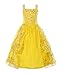 ReliBeauty Girls Sleeveless Sequin Princess Costume Dress up, Yellow, 7-8