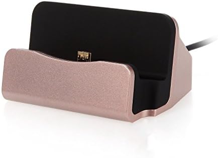 CoolDi Samsung Galaxy Charger Dock Cradle Desktop Stand with Micro USB Cable Connector for Charge and Sync Data of Samsung Galaxy S7/S7 Edge, S6/S6 Edge, S5, Note 5/4, HTC One (Rose Gold)