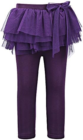 Juanjuanmao Girls Lace Tutu Skirt and Fleece Lined Culottes 3-14Y