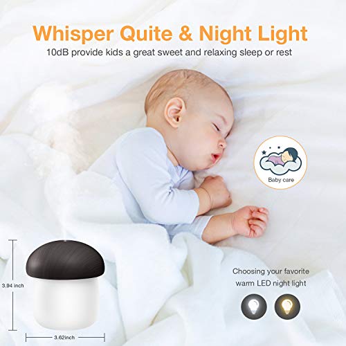 Mini Portable Car Humidifier for Travel, 250 ml Cool Mist Desk Personal Air Mushroom Humidifier with Night Lights, USB, Water Sprayer, Whisper-Quiet, Auto Shut-Off, Adjustable Mist Modes for Home,Baby