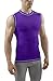SUB Sports DUAL Mens Compression Top - Sleeveless All Season Base Layer - Purple - M