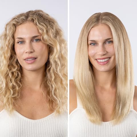 L'ANGE HAIR Le Titane Titanium Flat Iron | Hair Straightener with Curved Edges for Versatile Styling | Dual Voltage Flat Iron with Infrared Heat & Adjustable Temperature | 1.25