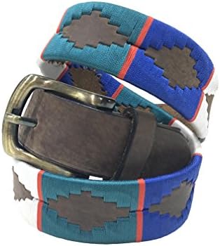Mens Womens Premium Unisex Brown Leather Embroidered Designer Polo Belt