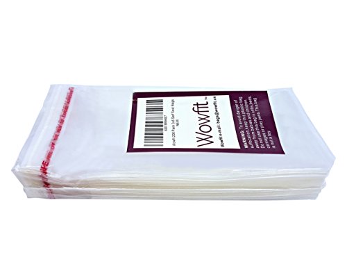 Wowfit 200 CT 3x5 inches Clear Cello Cellophane Plastic Bags, Re-Sealable Self-Sealing Cello Bags Great for Cookies, Decorative Wrappers, Party Favors, Candy and More (3 x 5 inches)