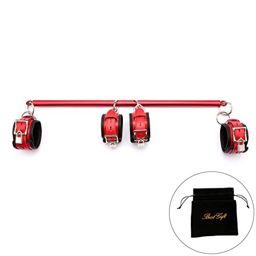 exreizst Black Spreader Bar with Leather Straps Set System Sports Planner (Black 1)