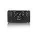 Gloue 21 polyphonic music Digital Alarm Clock ,snooze and Large Display and Smart backlight,Battery Operated and Temperature Display (Black)
