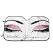 CHILL·TEK Car Windshield Sun Shade, Hello Gorgeous Pink Eyelash, Block UV Sunshade for Front Window, Foldable Sun Visor Protector, Keep Car Cool Sun Shield Auto Interior Accessories for Sedan, SUV