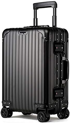 Durable Luggage Suitcase Trolley Suitcase Aluminum-magnesium Alloy Inch TSA Lock Portable Carry On With Spinner Wheels Business Travel Bag Scratchproof Large Capacity 20 Inch 24 -Travel case - Flight