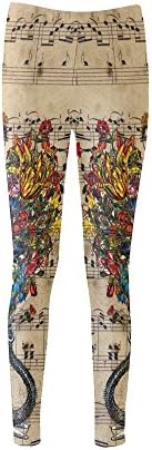 Music Notes And Flowers Fashion Designed Women's Flexible Legging