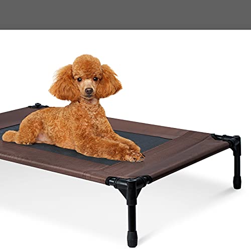Niubya Outdoor Dog Bed with Canopy, Elevated Dog Bed with Removable
