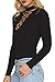 Mulisky Women Choker V Neck Lace up Long Sleeve Jumpsuit Ribbed Knitted Bodysuit