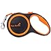 Pawbonds Retractable Dog Leash for Small Medium Breed Dogs up to 50lbs - Best for Walking, Running, Sport, Tangle Free.16ft Long Automatic Extendable Pet Lead - Black Orange