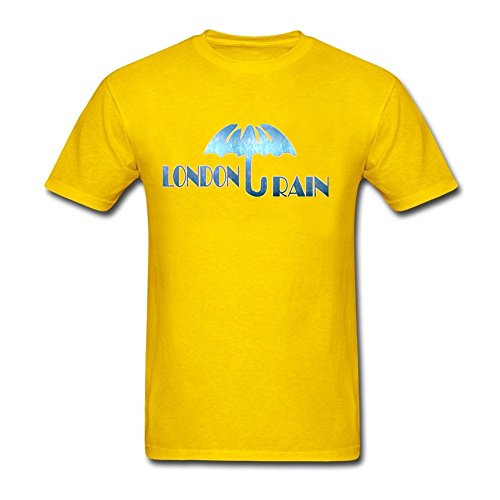 Yellow London Rain Mens Emotion Short Sleeve Organic Cotton T shirt M