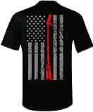 Thin Red Line Halligan Patriot Apparel Firefighter T-shirt (X-Large, Black)