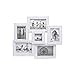 Malden International Designs Berkshire Beveled Wall Collage Picture Frame, 6 Option, 3-4x6 & 2-3x5 & 1-3x3, White