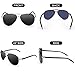 IALUKU Polarized Sunglasses Metal Frame Pilot Glasses Men Women (Black/Grey, 58)