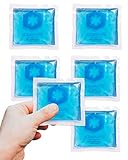3x3 Gel Pack Reusable Hot or Cold Boo boo Ice Packs for First Aid by IceWraps (6 Pack, Blue)