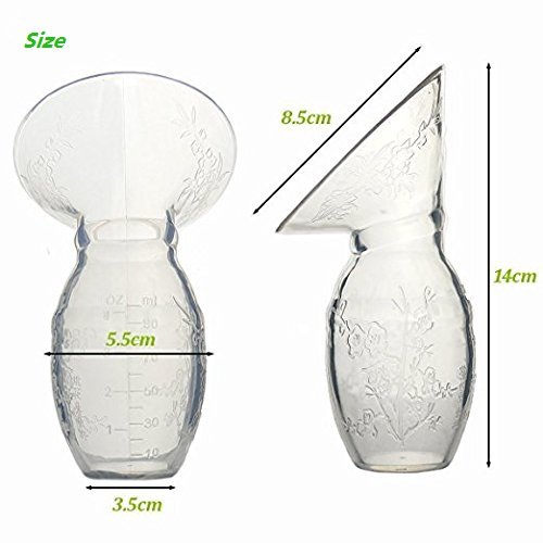 Manual Breast Pumps Silicone Breastfeeding Pump Milk Pump Suction with Protective Lid, 100% Food Grade BPA-Free Manual Hands Free